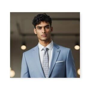 Canali ᪣ Luxury Medallion Silk Tie ᪣ Silver Blue ᪣ Bright Shiny ᪣ Grad Dad Gift